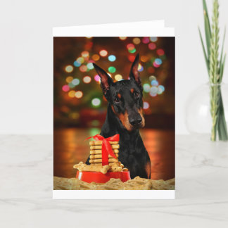 Tarjeta Festiva Navidades Doberman