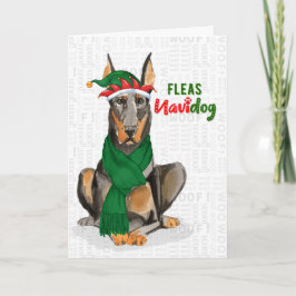 Tarjeta Festiva Navidades Doberman Pinscher Perros NaviDOG