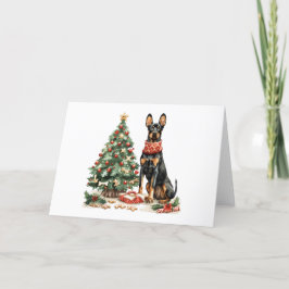 Tarjeta Festiva Navidades Dobermann Dogs