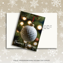 Tarjeta Festiva Navidades doblados de saludos en temporada de golf
