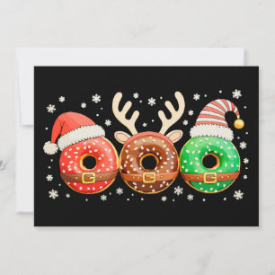 Tarjeta Festiva Navidades Donuts Santa Reindeer Xmas Doughnut