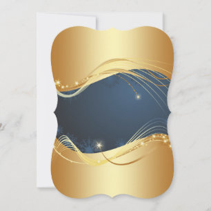 Tarjeta Festiva Navidades dorados con fondo azul...