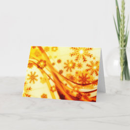 Tarjeta Festiva Navidades dorados copos de nieve