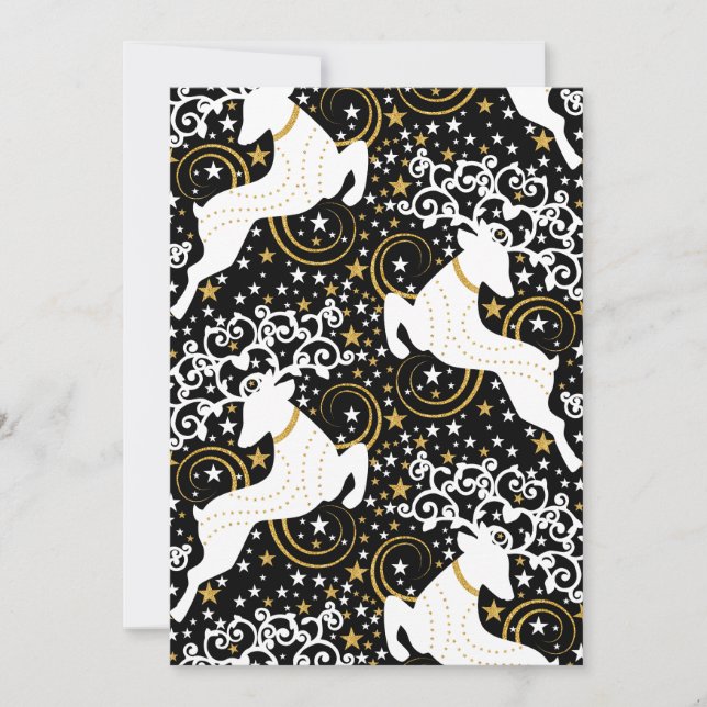 Tarjeta Festiva Navidades dorados florecientes (Anverso)