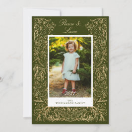 Tarjeta Festiva Navidades Doves De Paz Y Amor Foto De Marco Floral