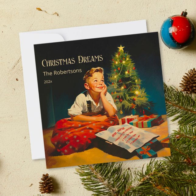 Tarjeta Festiva Navidades Dreams Nostalgic Holiday Card (Christmas Dreams Nostalgic Holiday Flat Card)