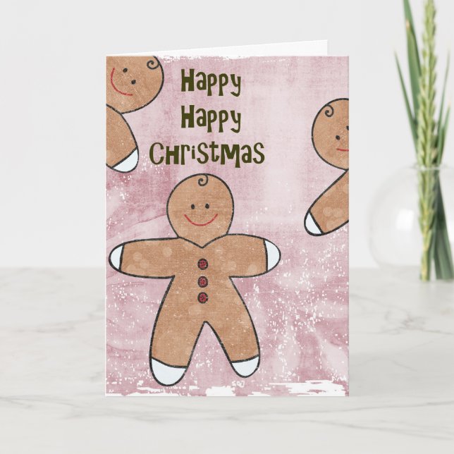Tarjeta Festiva Navidades dulces Gingerbread Cookies (Anverso)