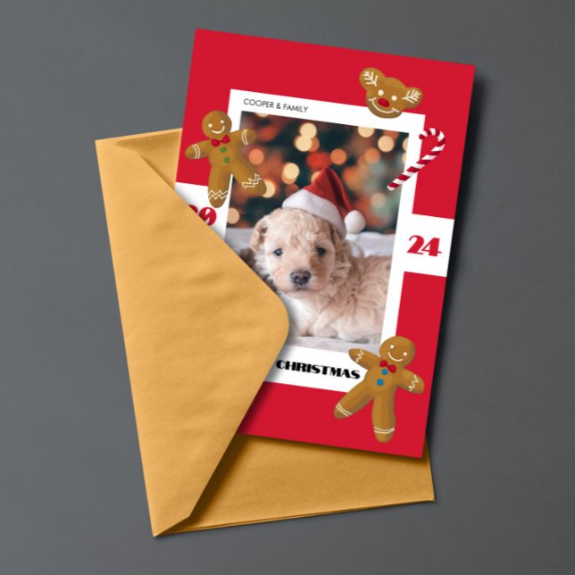 Tarjeta Festiva Navidades dulces personalizado foto linda mascota (Subido por el creador)