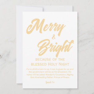 Tarjeta Festiva Navidades dulces y brillantes con guión de beige d
