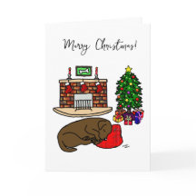 Navidades durmiendo en el chocolate labrador
