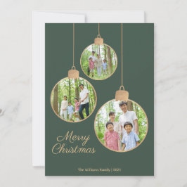 Tarjeta Festiva Navidades ecologistas de fotografía moderna