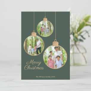 Tarjeta Festiva Navidades ecologistas de fotografía moderna