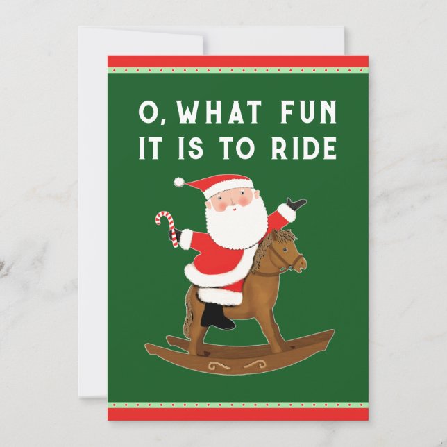 Tarjeta Festiva Navidades ecuestres divertidos (Anverso)