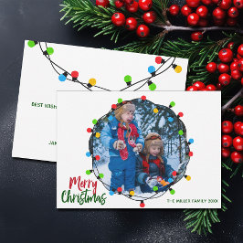 Tarjeta Festiva Navidades educados alumbran foto de niños