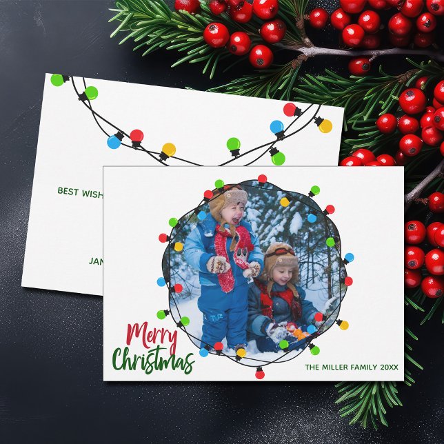 Tarjeta Festiva Navidades educados alumbran foto de niños (Subido por el creador)