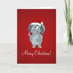 Tarjeta Festiva Navidades elefante personalizado