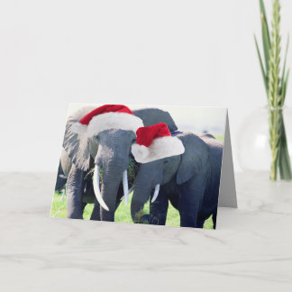 Tarjeta Festiva Navidades elefantes inolvidables