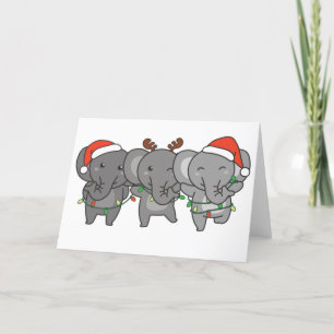 Tarjeta Festiva Navidades elefantes Navidades animales adoran vaca