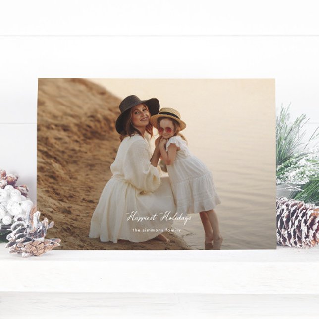 Tarjeta Festiva navidades elegantes abundancia guion de fotos feli (Subido por el creador)