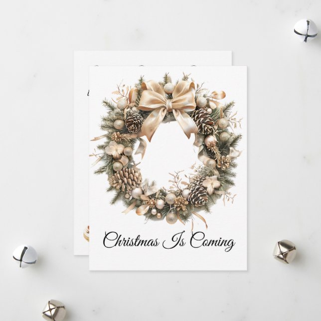 Tarjeta Festiva Navidades elegantes acuarela Botánica (Anverso/Reverso In Situ)