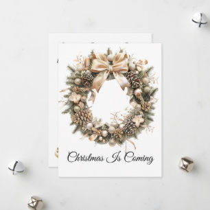Tarjeta Festiva Navidades elegantes acuarela Botánica