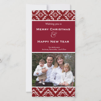 Tarjeta Festiva Navidades elegantes Damask