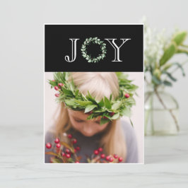 Tarjeta Festiva Navidades elegantes de fotografía de alegría perso