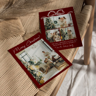 Tarjeta Festiva Navidades elegantes de la cinta fotográfica Boho R