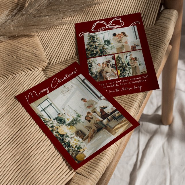 Tarjeta Festiva Navidades elegantes de la cinta fotográfica Boho R (Subido por el creador)