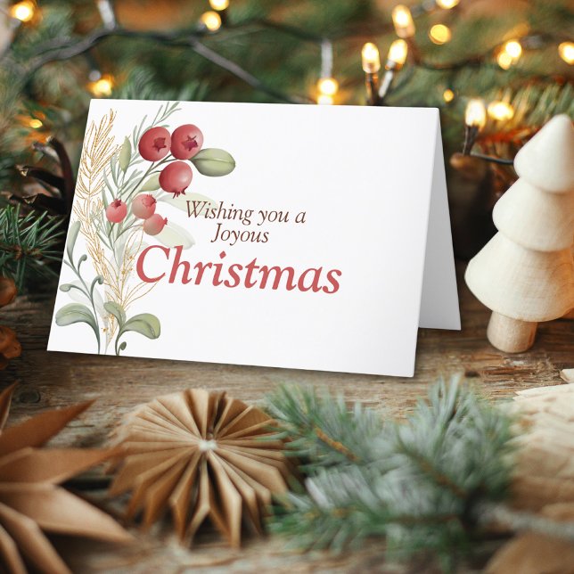 Tarjeta Festiva Navidades elegantes de Red Berries Greenery (Subido por el creador)