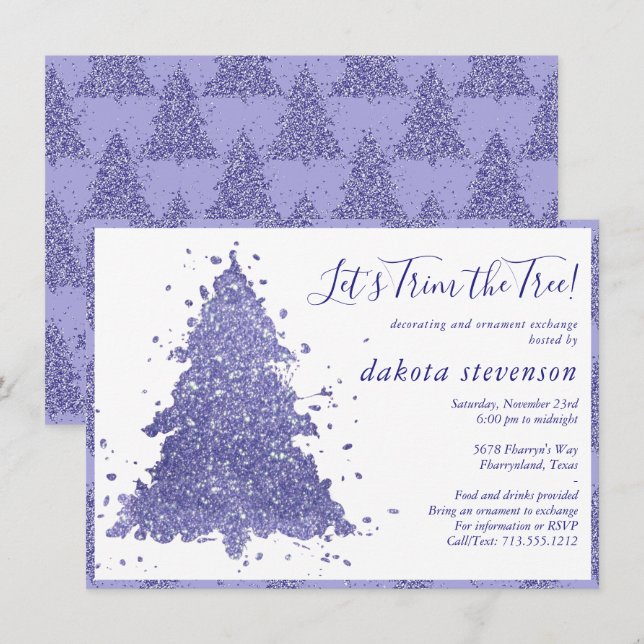 Tarjeta Festiva Navidades elegantes | Encantador recorte de árbol  (Anverso / Reverso)