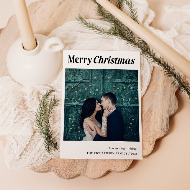 Tarjeta Festiva Navidades elegantes | Fotografía en blanco y negro (Subido por el creador)