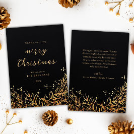 Tarjeta Festiva Navidades elegantes modernos Festividad Oro Negro