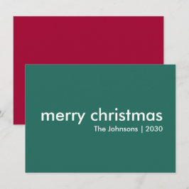 Tarjeta Festiva Navidades elegantes | Verde Minimalista simple mod