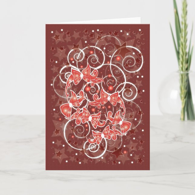 Tarjeta Festiva Navidades elegantes y bonitos arcos y estrellas (Anverso)