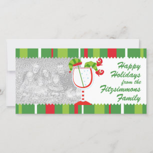 Tarjeta Festiva Navidades Elf Cocktail Felices Fiestas
