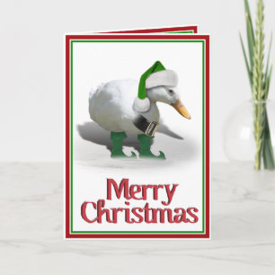 Tarjeta Festiva Navidades Elf Duck - Auxiliar de Santa