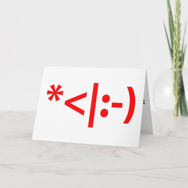 Tarjeta Festiva Navidades Elf Emoticon Xmas ASCII Texto Arte (Anverso)