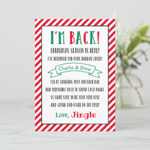 Tarjeta Festiva Navidades Elf I'm Back Personalizado Holiday Lette