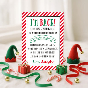 Tarjeta Festiva Navidades Elf I'm Back Personalizado Holiday Lette