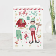 Navidades Elf Paper Doll plegado