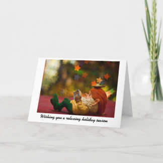 Tarjeta Festiva Navidades Elf Relaxing