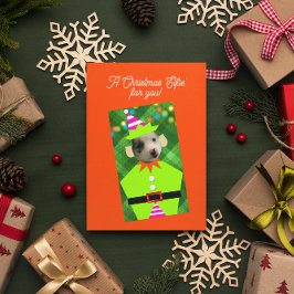 Tarjeta Festiva Navidades Elfie Mascota Navidades fotográficos