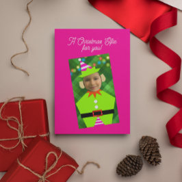 Tarjeta Festiva Navidades Elfie Navidades de fotografía personaliz