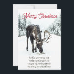 Tarjeta Festiva Navidades Elk Winter Snow Peace Poem Holiday Car<br><div class="desc">Elegante escena de invierno con alce en la nieve de invierno Feliz Navidad doblado tarjeta de saludo con un verso corto sobre la soledad y la paz. para los que aman la vida salvaje, la naturaleza y la serenidad de la naturaleza. La naturaleza es a menudo una inspiración, y escribí...</div>