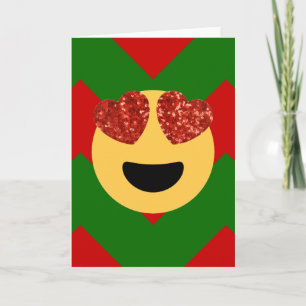 Tarjeta Festiva navidades emoji del ojo del corazón
