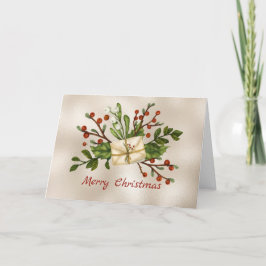 Tarjeta Festiva Navidades Empaquetan La Vegetación De Las Berrias 
