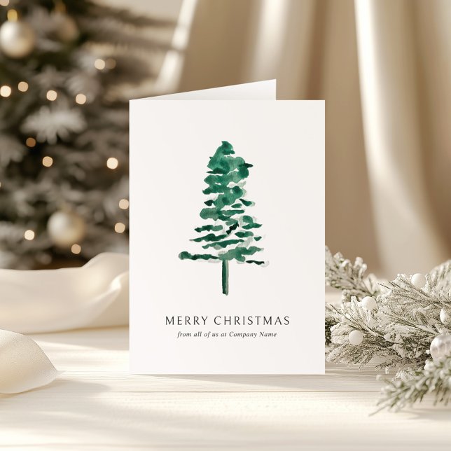 Tarjeta Festiva Navidades empresariales de fotografía de árbol acu (Subido por el creador)