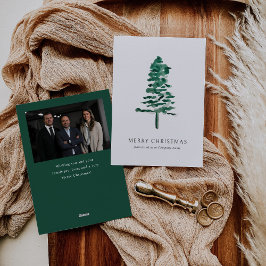 Tarjeta Festiva Navidades empresariales de fotografía de árbol acu