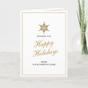 Tarjeta Festiva Navidades empresariales de oro Clientes empleados 